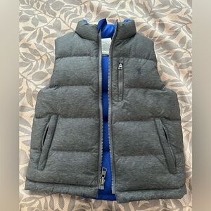Boys Polo Ralph Lauren reversible Gray/Blue puffer vest